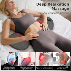 Hyggear™ Masajeador de Espalda con Calor y Vibración, Almohada de Apoyo Lumbar de Triple Fusión para una Columna Vertebral Suave, para Alivio del Dolor de Espalda Baja y Ciática, Relajación Profunda de Tejidos para Cama o Silla de Oficina